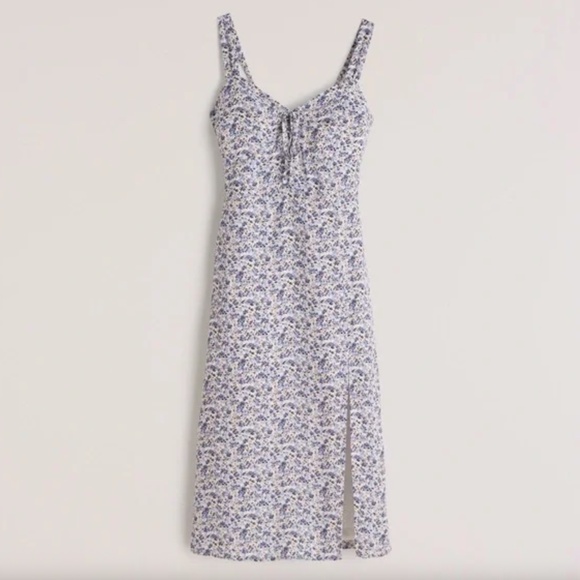 Abercrombie & Fitch Cinch Front Midi Dress with Slit - Picture 7 of 7